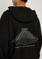 Rick Owens Printed Hooded Cotton Sweatshirt Black