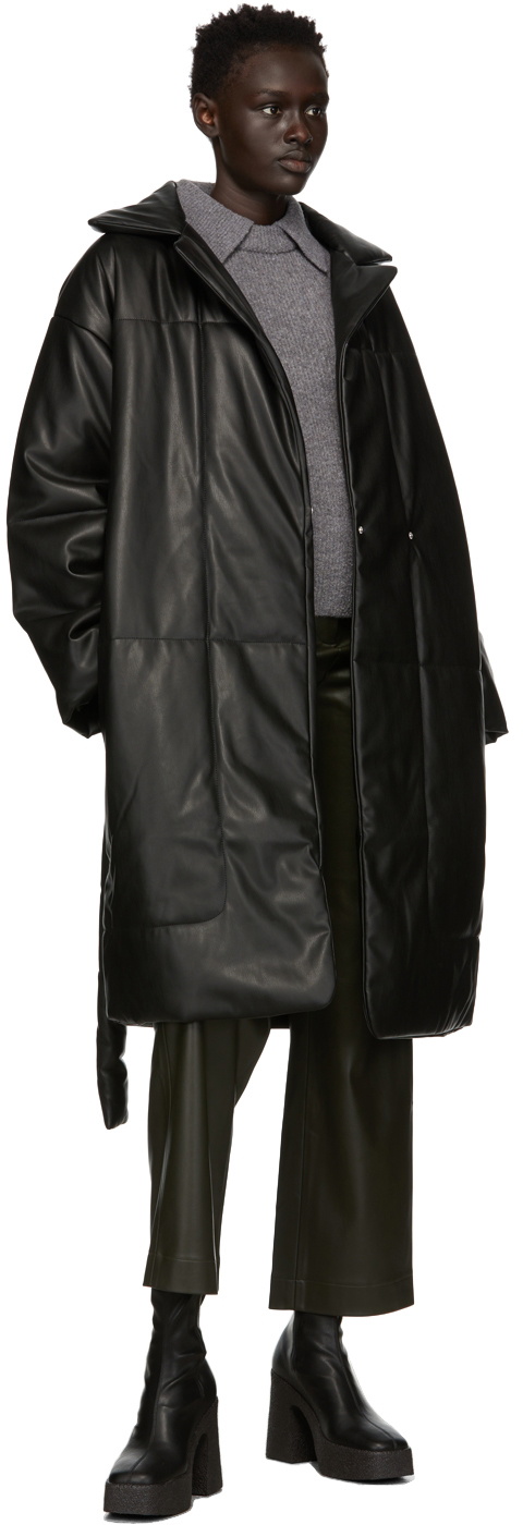 Proenza Schouler Black Faux Leather Padded Puffer Coat Proenza