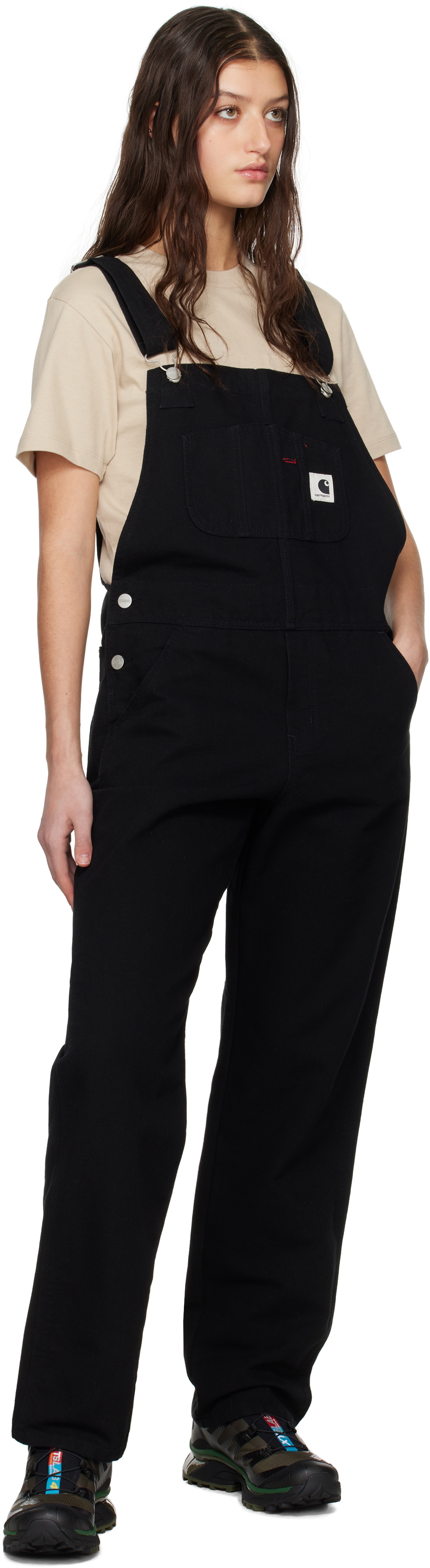 Carhartt Work In Progress Black Bib Straight Overalls