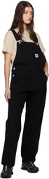 Carhartt Work In Progress Black Bib Straight Overalls