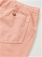 Altea - Fatigue Straight-Leg Cotton, Linen and Lyocell-Blend Drawstring Shorts - Orange