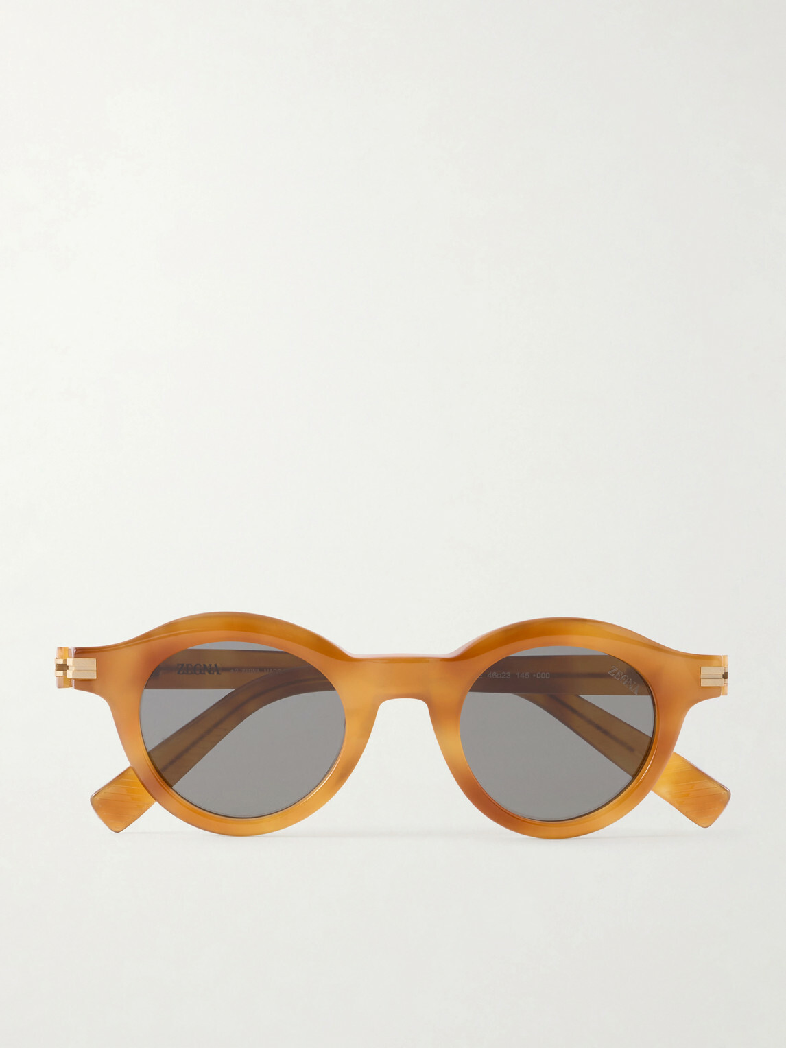 Zegna - Round-Frame Tortoiseshell Acetate Sunglasses - Brown