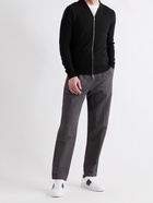 JOHN SMEDLEY - 6Singular Honeycomb-Knit Merino Wool Zip-Up Cardigan - Black