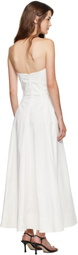 St. Agni Off-White Sculpted Cotton Strapless Midi Dress