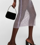 Giuseppe di Morabito Feather-trimmed embellished midi dress