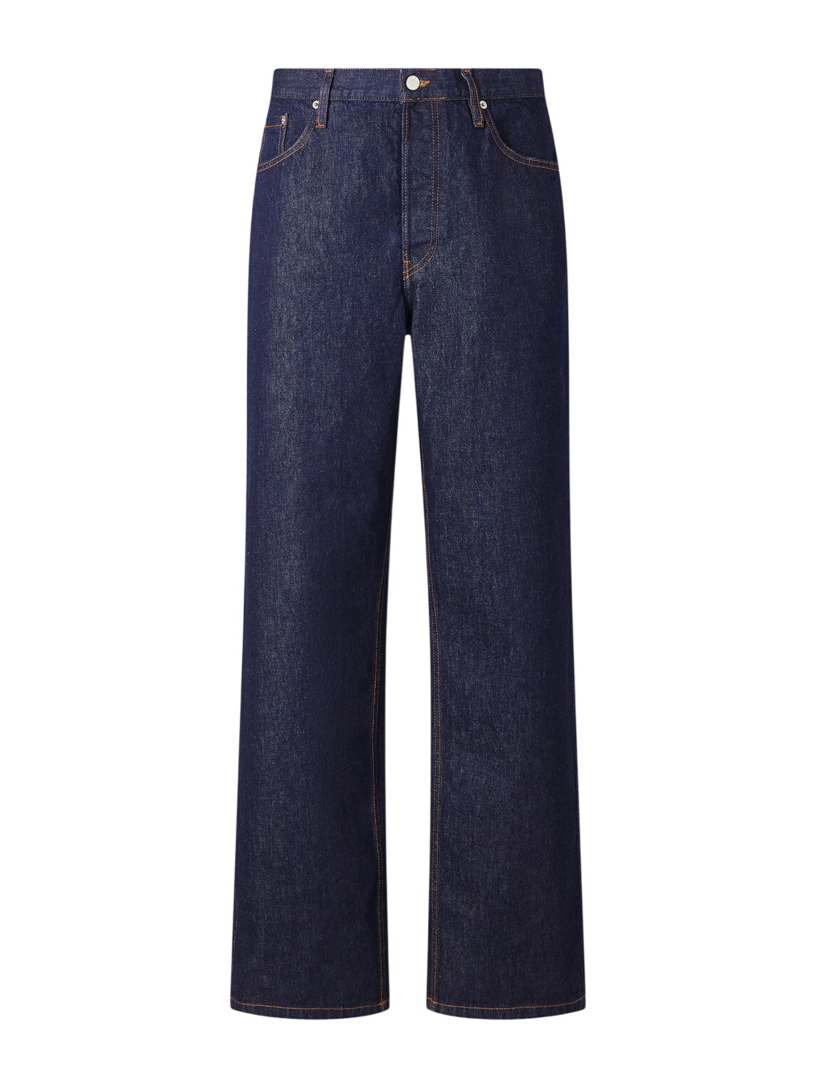 Dries Van Noten Men's Heavy Weight Denim Washed Jeans in Petrol