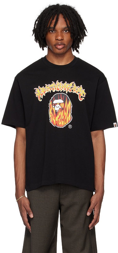Photo: BAPE Black Mad Flame Ape Head T-Shirt