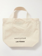 Maison Kitsuné - Line Friends Logo-Print Cotton-Canvas Tote Bag