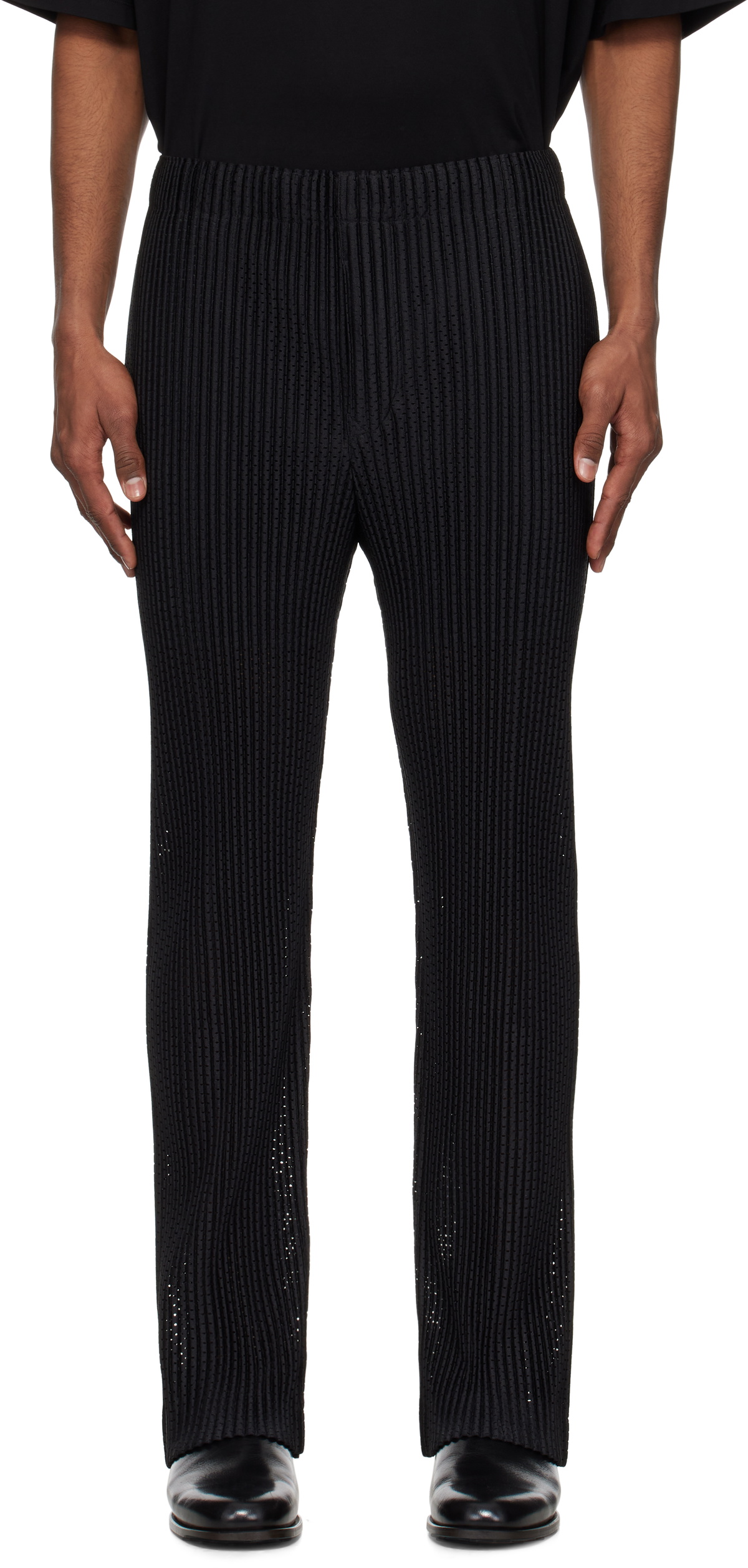 Homme Plissé Issey Miyake Black Pleated Cargo Pants Homme Homme Plissé Issey Miyake Black Pleated Cargo Pants Homme