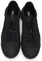 Kenzo Black Leather Tiger Crest Sneakers
