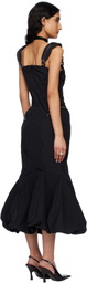 Marine Serre Black Recycled Nylon Midi Dress