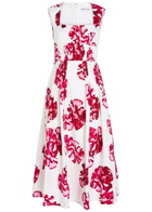 Rebecca Vallance Damask Floral-print Stretch Cotton-poplin Midi Dress Multicoloured