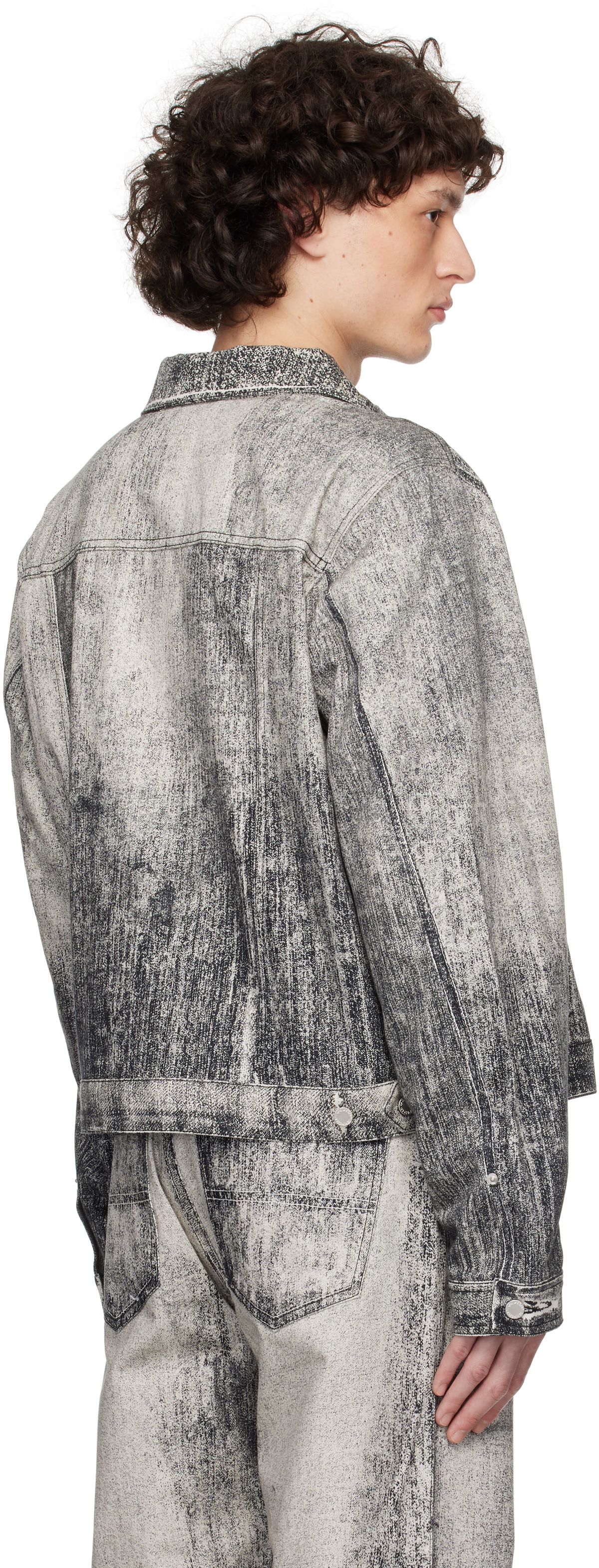 CAMPERLAB Gray Paint Print Denim Jacket