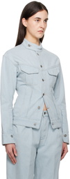Victoria Beckham Blue Sculptural Denim Jacket