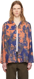 Pilgrim Surf + Supply Blue & Orange Stereo Tie Dye Shirt