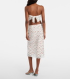 Posse Fae lace-trimmed printed midi skirt