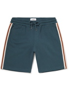 Mr P. - Striped Organic Cotton-Jersey Drawstring Shorts - Blue