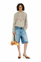 Diesel Relaxed shorts in fluid denim with abrasions - Shorts Womens in Blue
