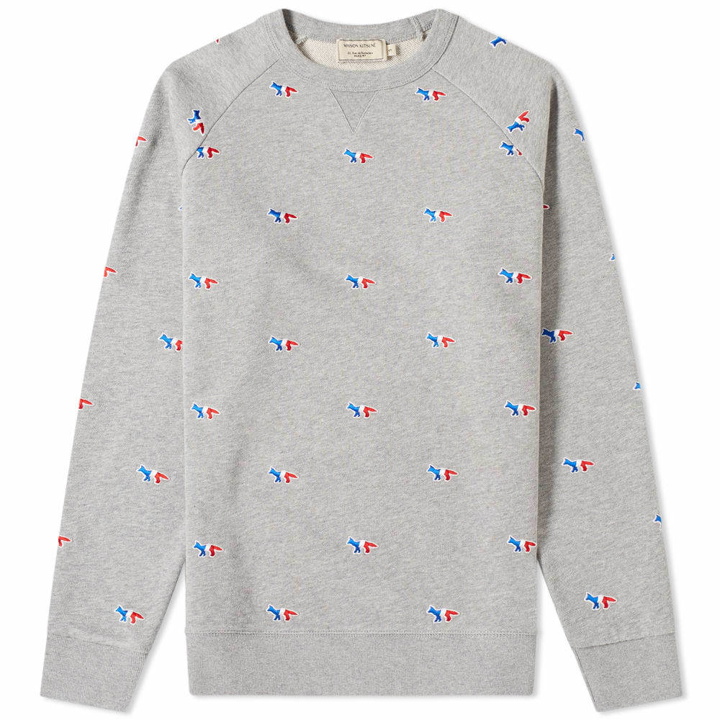 Photo: Maison Kitsuné All-Over Tricolour Fox Embroidery Crew Sweat