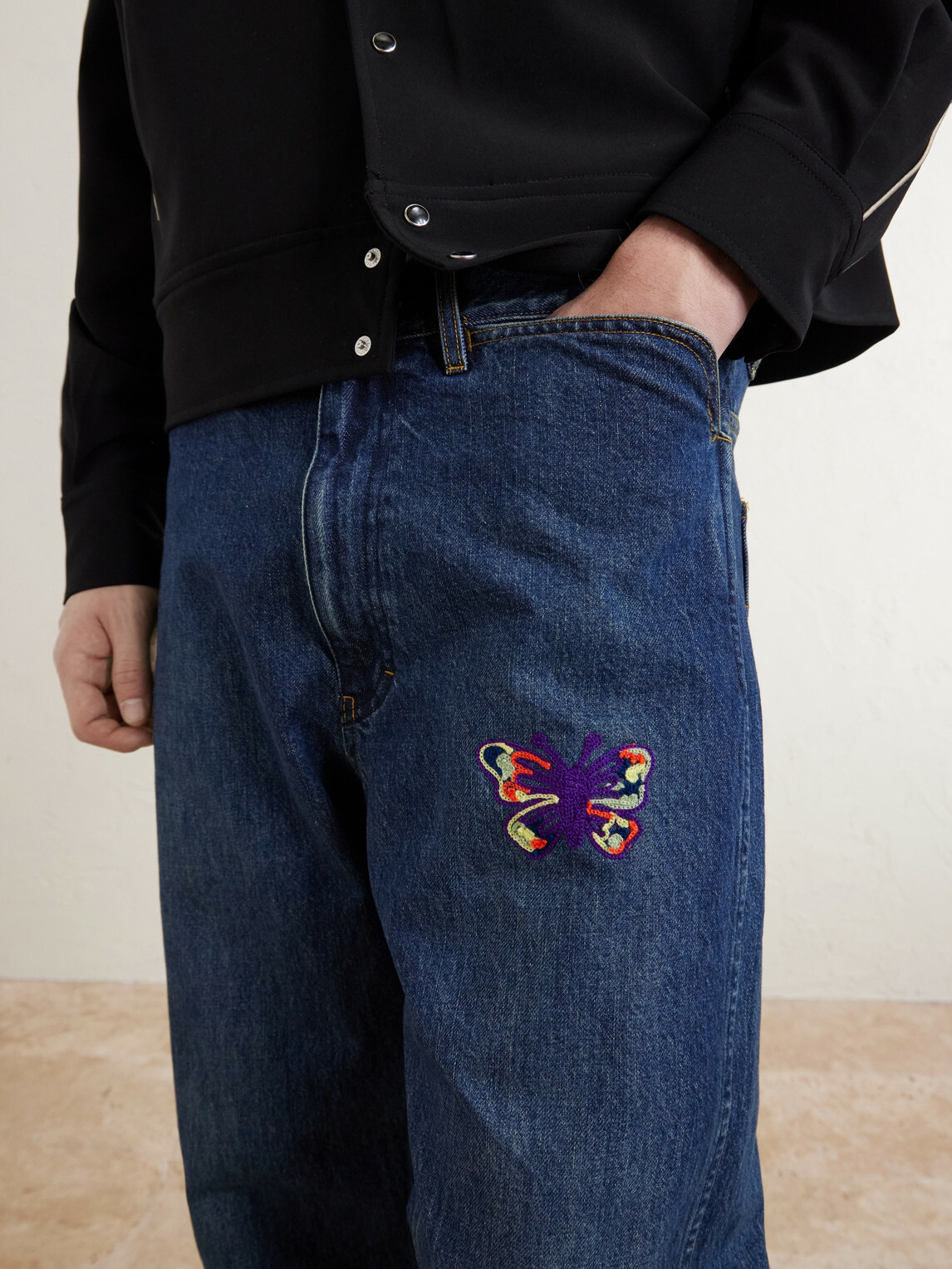 Needles - Straight-Leg Logo-Embroidered Jeans - Blue