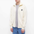 Comme des Garçons Play Men's Black Heart Back Print Track Top in Ivory