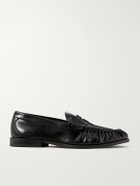 VINNY's - Louee Gathered Leather Loafers - Black