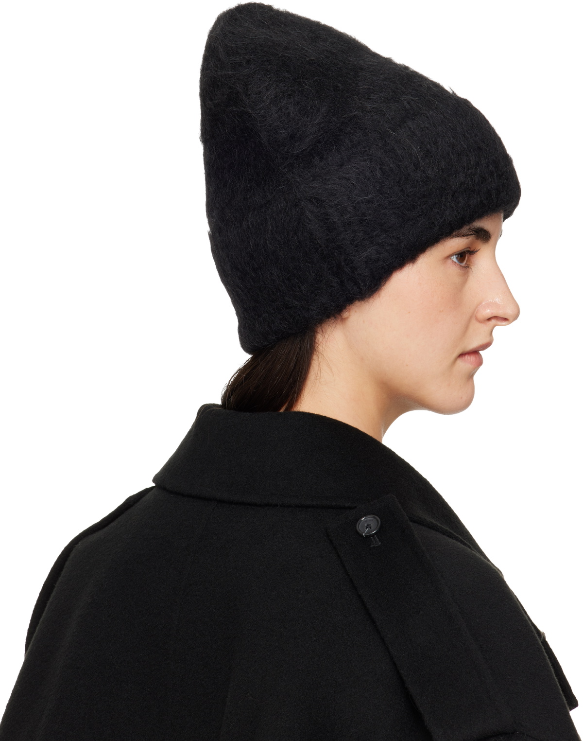 TOTEME Black Alpaca Knit Beanie
