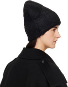 TOTEME Black Alpaca Knit Beanie