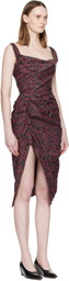 Vivienne Westwood Black & Red Sleeveless Side Panther Midi Dress