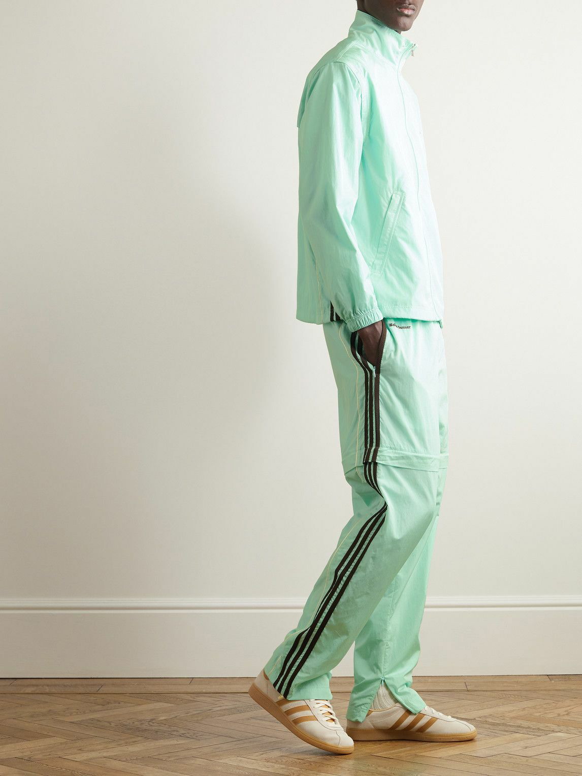 + adidas Originals shell-trimmed jersey wide-leg track pants