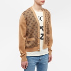 Gucci Men's GG Knitted Cardigan in Beige