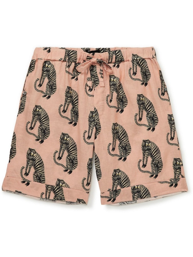 Photo: Desmond & Dempsey - Printed Linen Pyjama Shorts - Pink