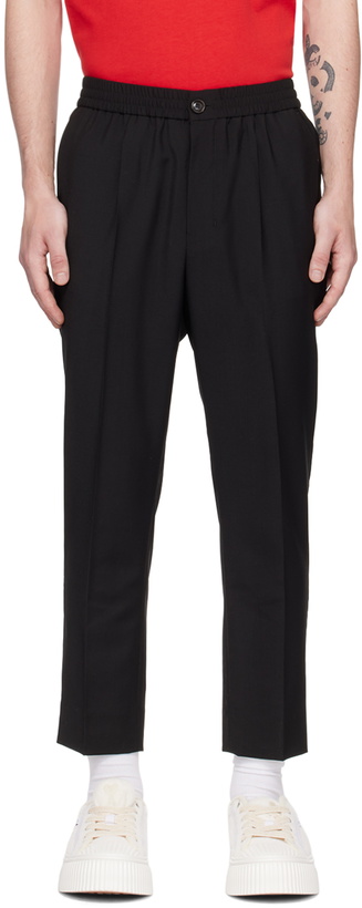 Photo: AMI Paris Black Elasticated Waist Trousers