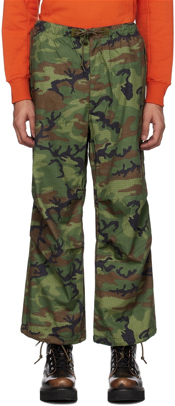 Photo: BEAMS PLUS Green Camouflage Trousers