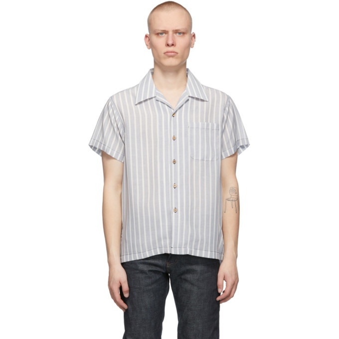 Photo: Naked and Famous Denim Blue Twill Easy Care Short Sleeve Shirt