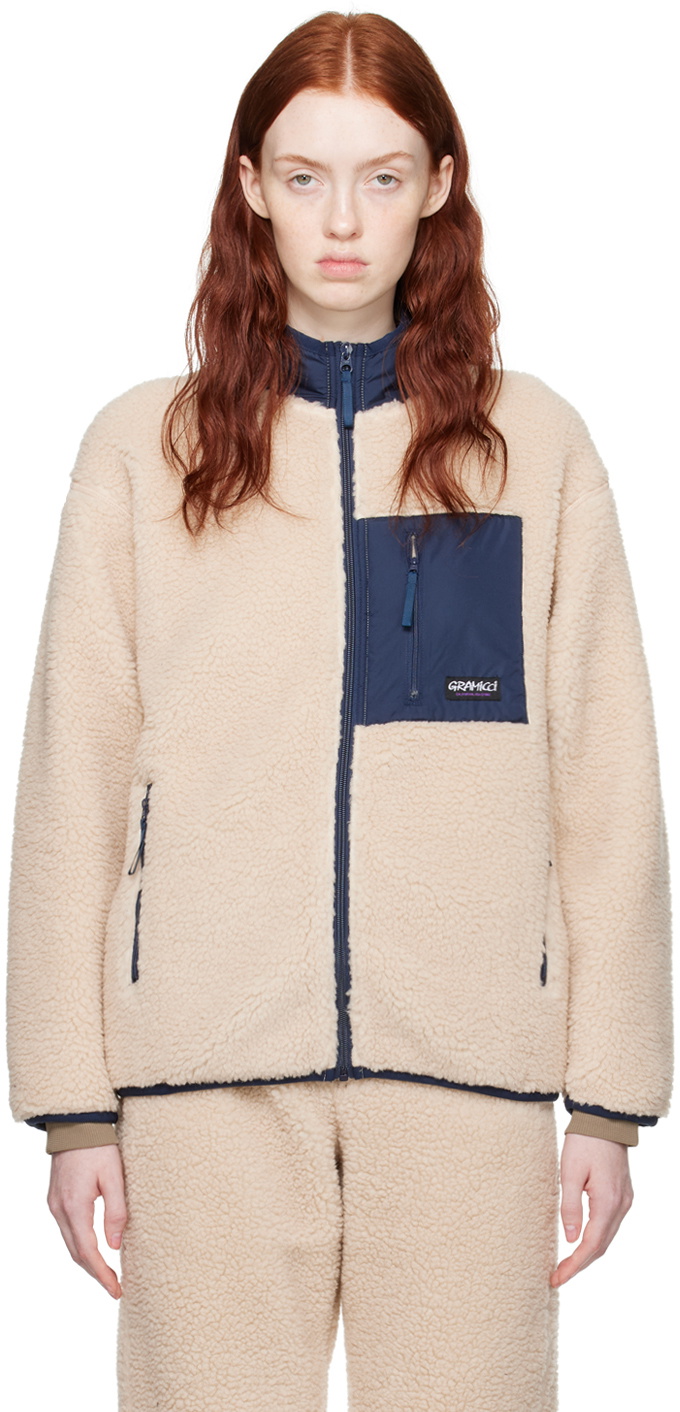 Gramicci Beige Zip Sherpa Jacket