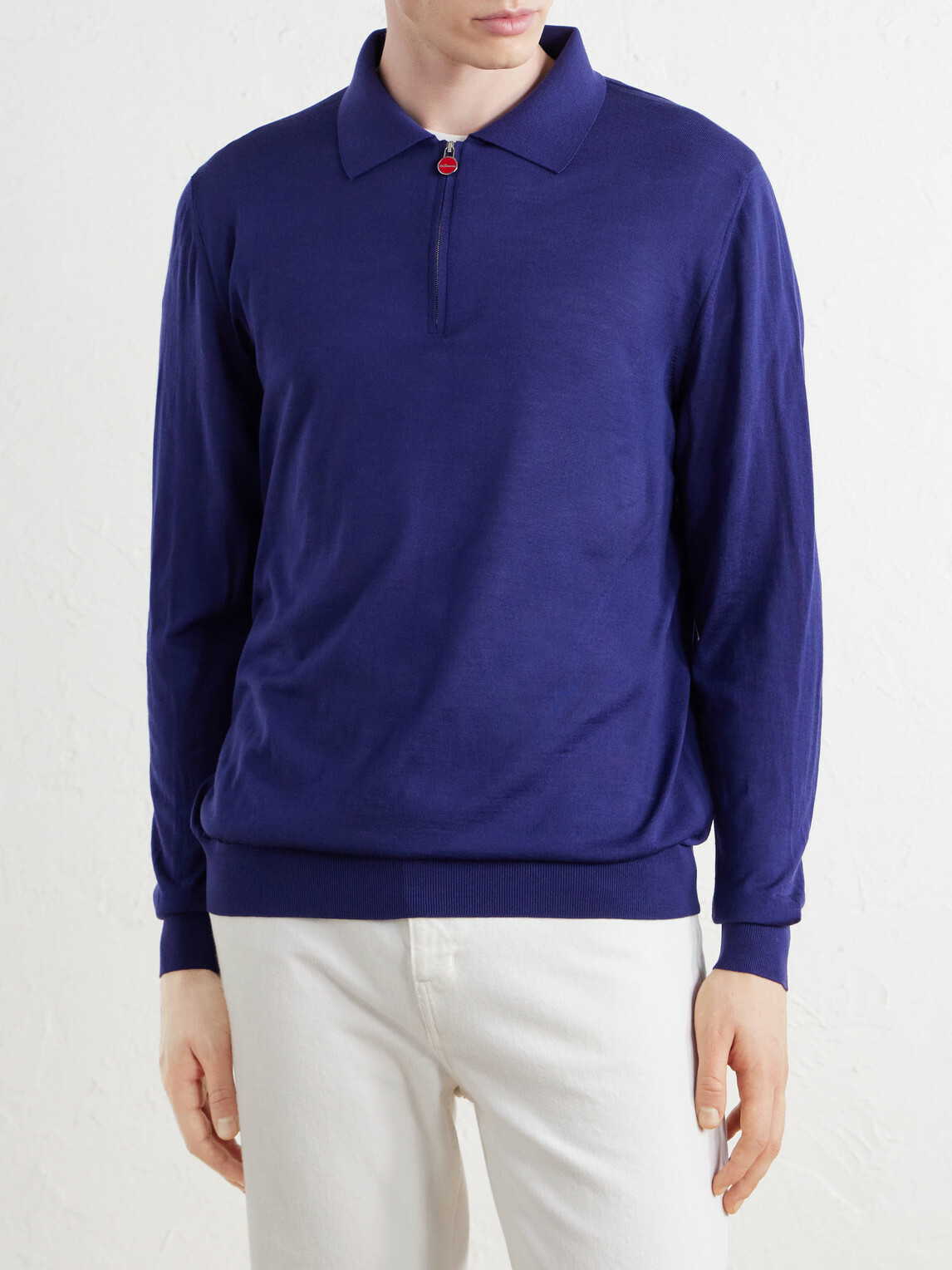 Kiton - Wool Half-Zip Sweater - Blue