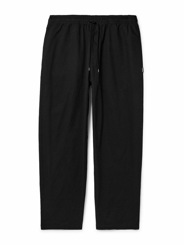 Photo: Neighborhood - Easy Tapered Cotton-Twill Drawstring Trousers - Black