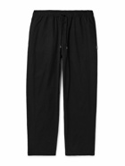 Neighborhood - Easy Tapered Cotton-Twill Drawstring Trousers - Black