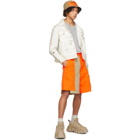 Feng Chen Wang Orange and Beige Panelled Shorts