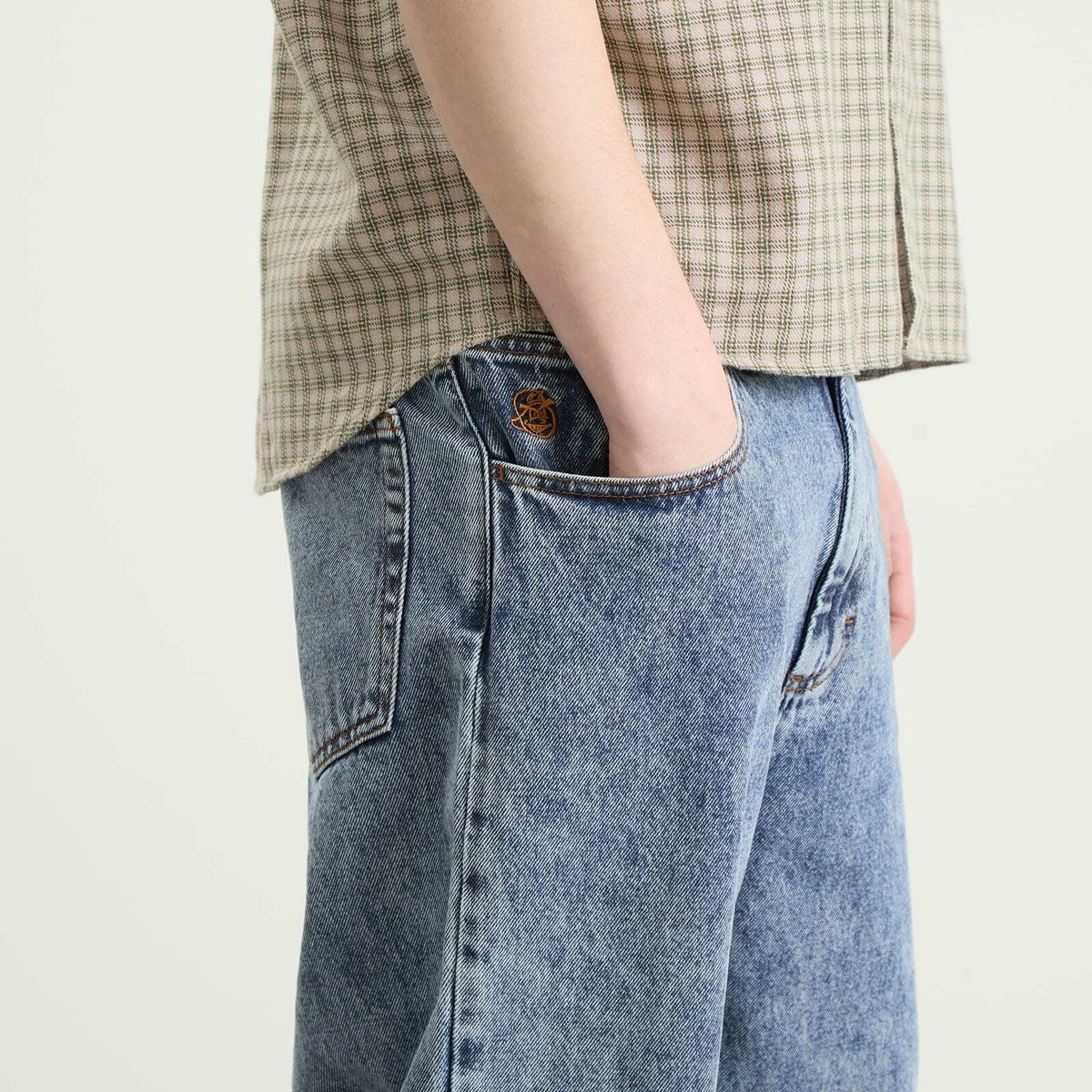 Polar Skate Co. Men's 93 Loose Straight Jeans in Heavy Washed Blue