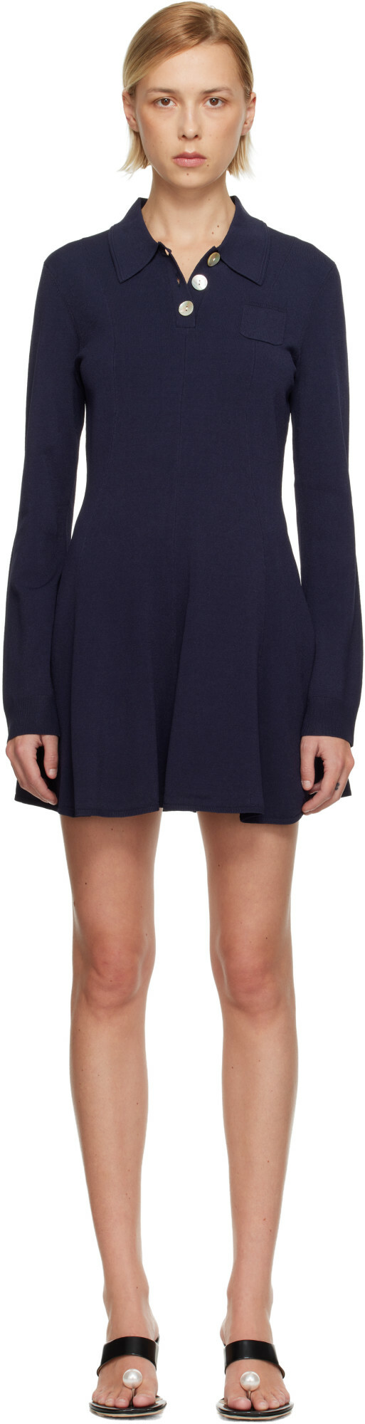 Sandy Liang Navy Chupa Minidress