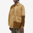 Comme des Garçons Homme Men's Patchwork Overshirt in Beige Mix