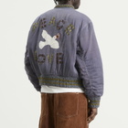 Story mfg. Men's Hand Applique Seed Bomber Jacket in Purple Peace