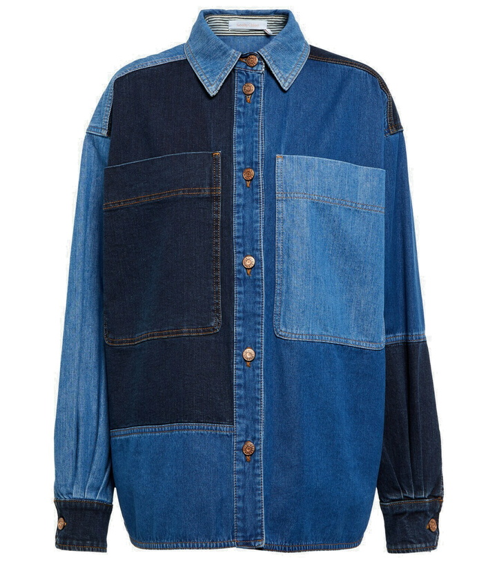 Photo: See By Chloe - Patchwork denim shirt