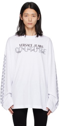 Versace Jeans Couture White Printed Long Sleeve T-Shirt