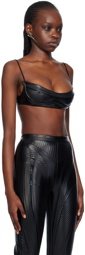 Mugler Black Embossed Bralette