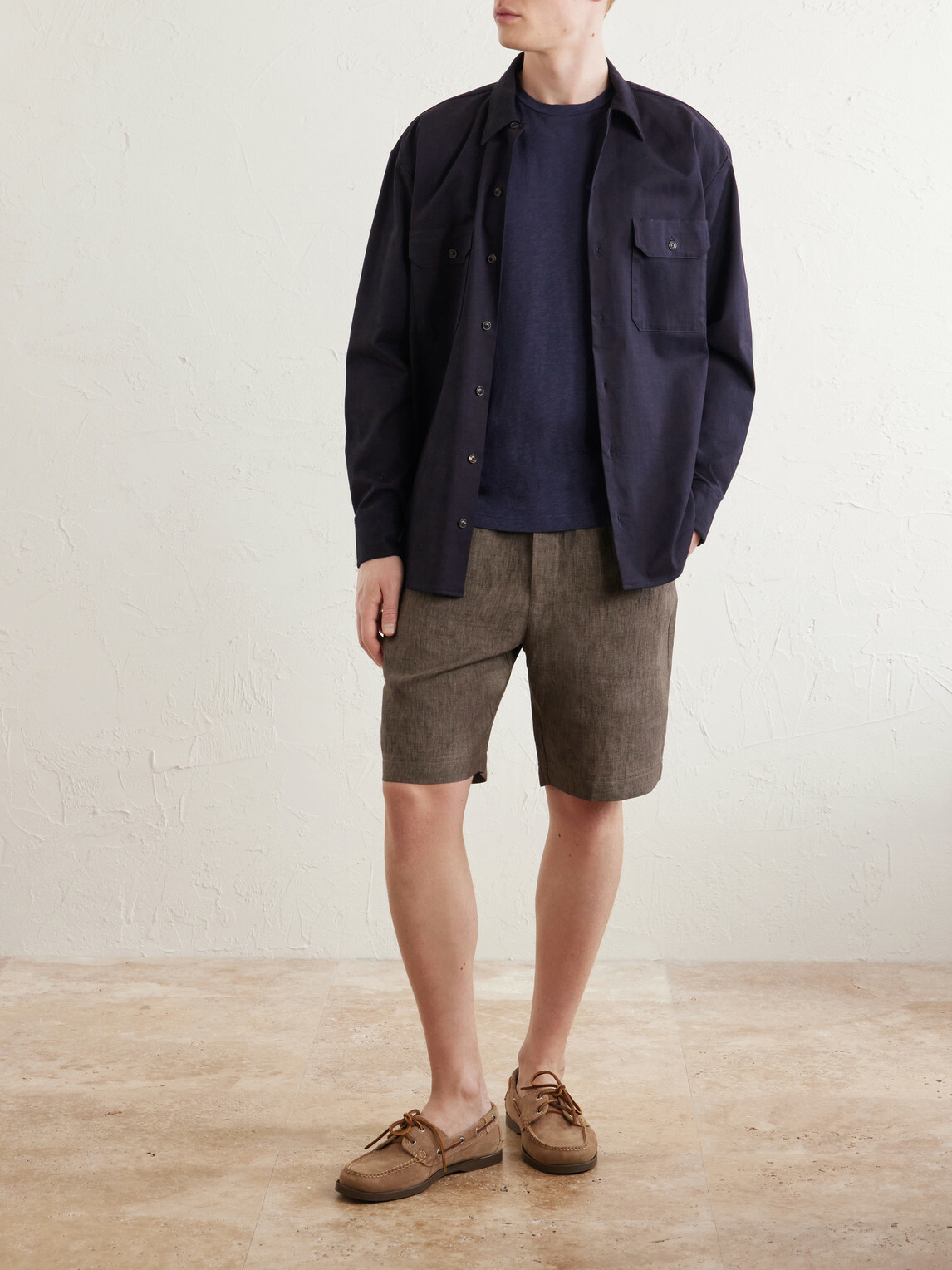 Sunspel - Cotton and Linen-Blend T-Shirt - Blue