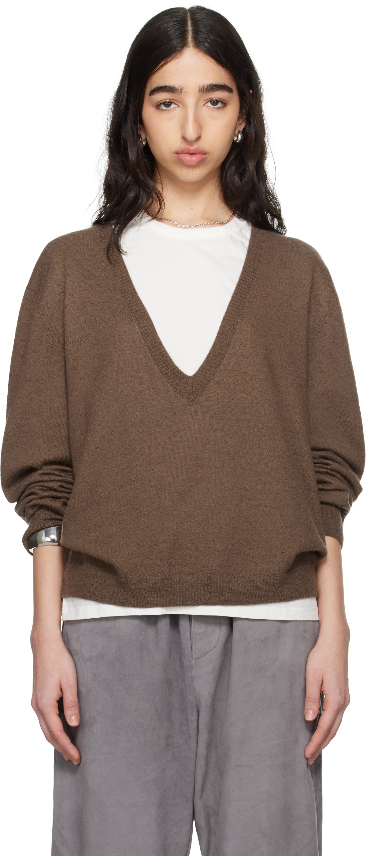 Meta Campania Collective Brown Joel Felted Cashmere Sweater