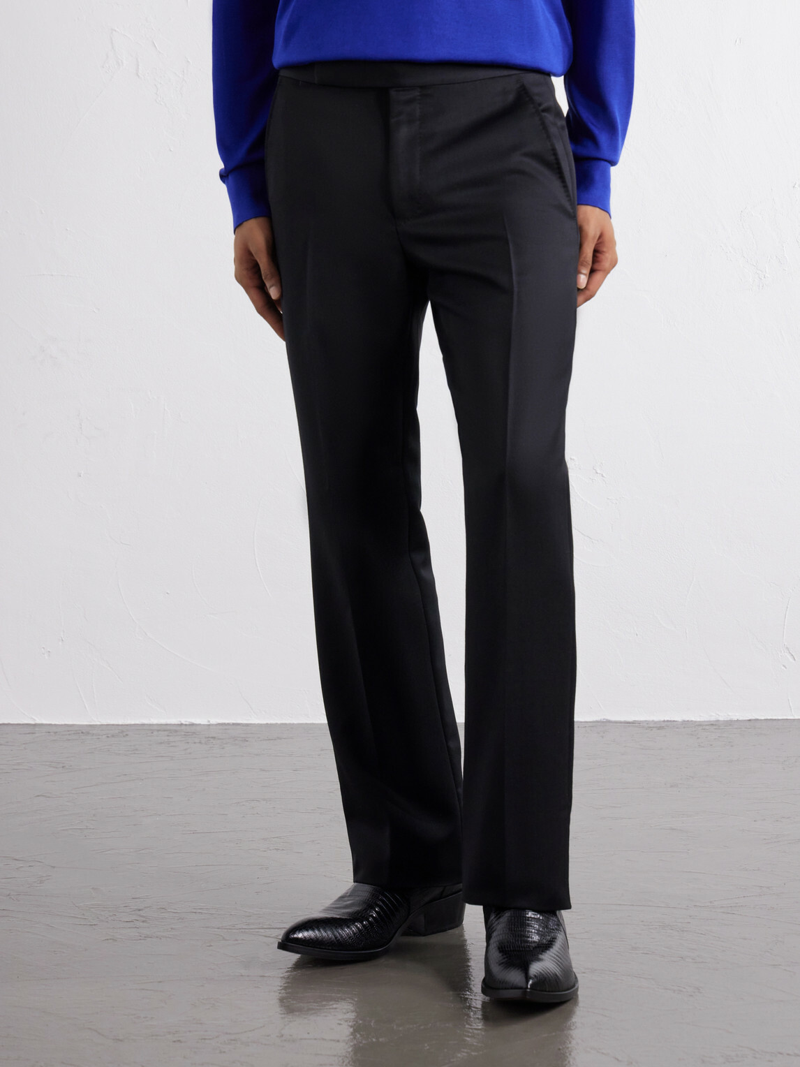 TOM FORD - Wool-Blend Grain de Poudre Straight-Leg Trousers - Black